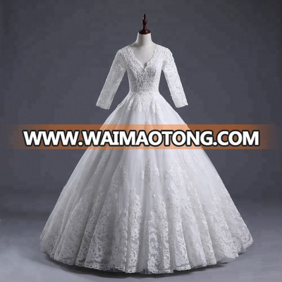 2018 Robe De  Mariage Princess A Line Hand Beaded Appliqued Wedding Gown Tulle  lace bridal wedding gowns  S007