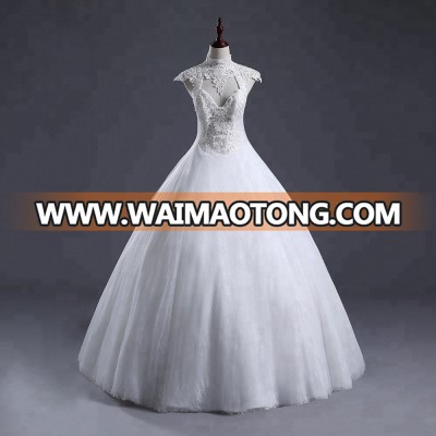 2018 New White Sheath ball gown Wedding Dresses Capped Sleeves sexy back  beaded Wholesale  Robe de Mariage Wedding Dresses