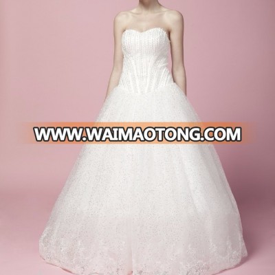 A-Line Sweetheart Neck Strapless Floor Length Wedding Dresses ball gown bridal dress