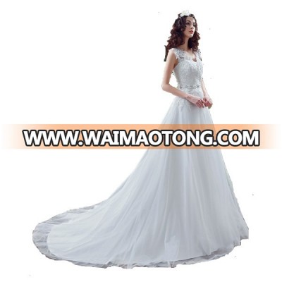 2018 Africa cheap wedding dress Bride Use and Lace Decoration back top sexy  lace beaded bridal  dress wedding bridal gowns