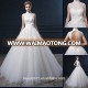 Latest Design Appliqued A-line High Collar Sleeveless Floor-length Bridal Gown Lace Wedding dresses WD1864