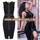 2018 wholesale bandage dress black sexy bodycon mental sexy bandage dress