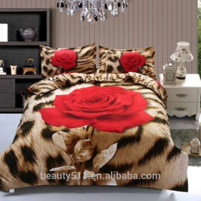 Leopard rose home textile bed large 3d four-piece three-dimensional activity cotton king bed sheets BS58